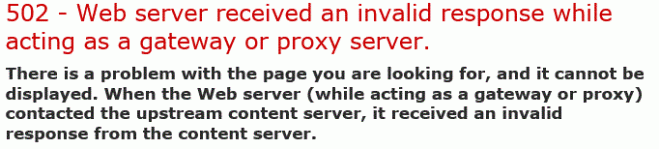 502 Error