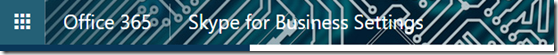 Skype for Business User Settings Portal